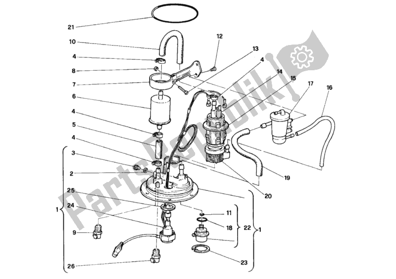 Tutte le parti per il Pompa Di Benzina del Ducati Superbike 916 Senna 1996
